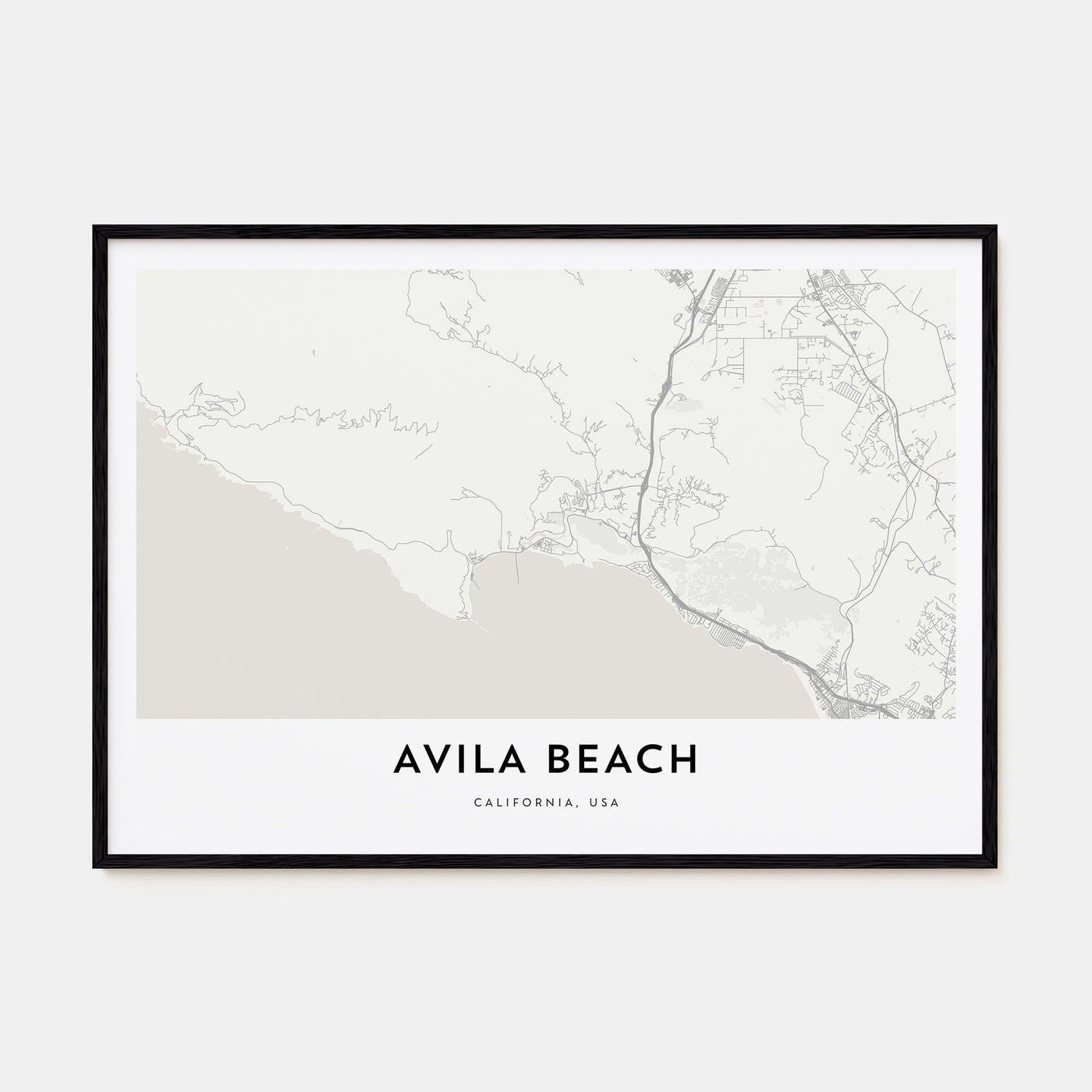 Avila Beach Map Landscape Poster