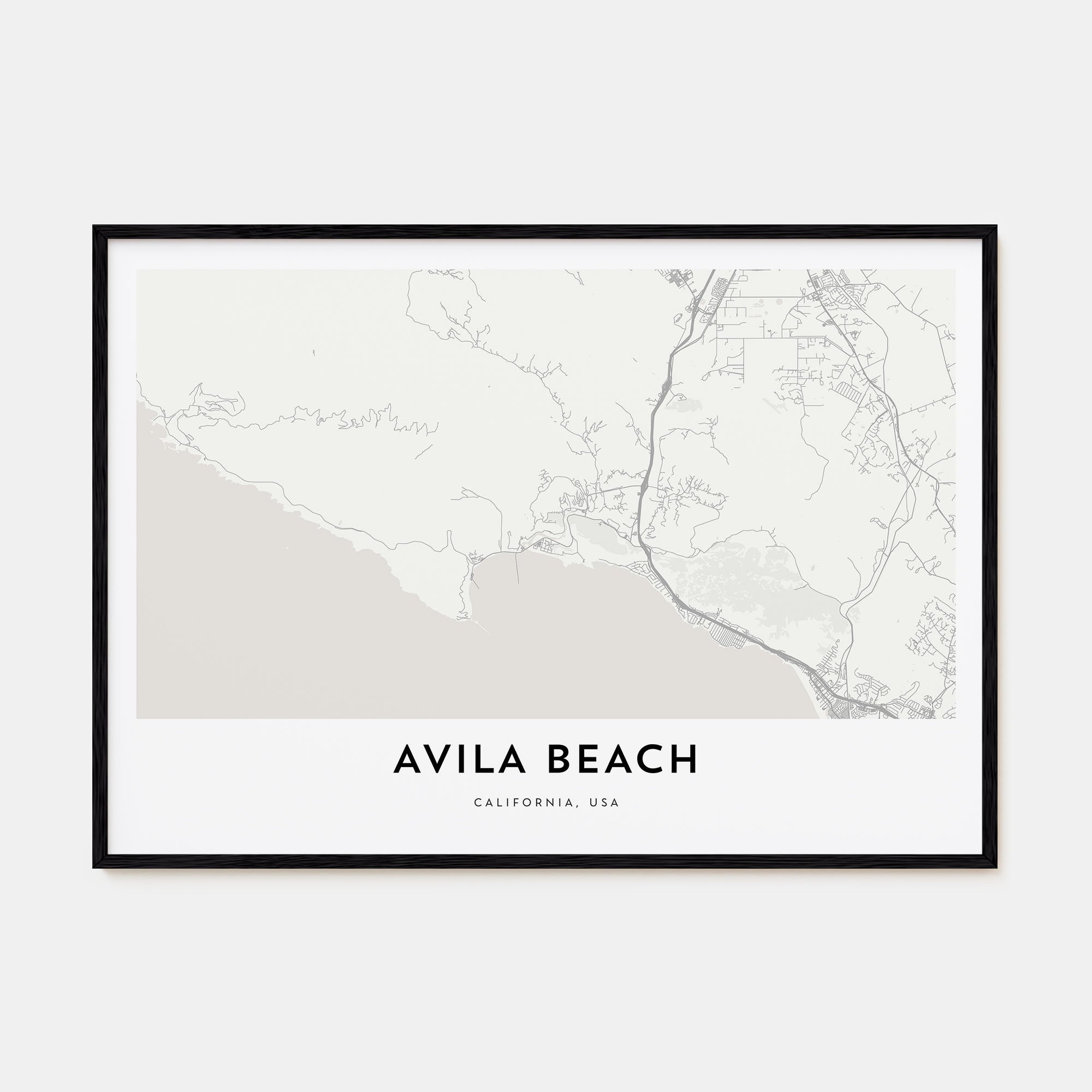 Avila Beach Map Landscape Poster