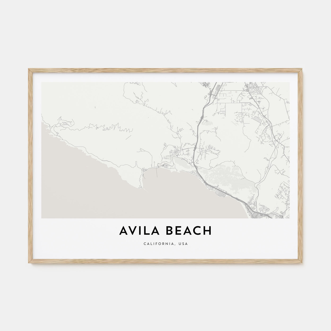 Avila Beach Map Landscape Poster