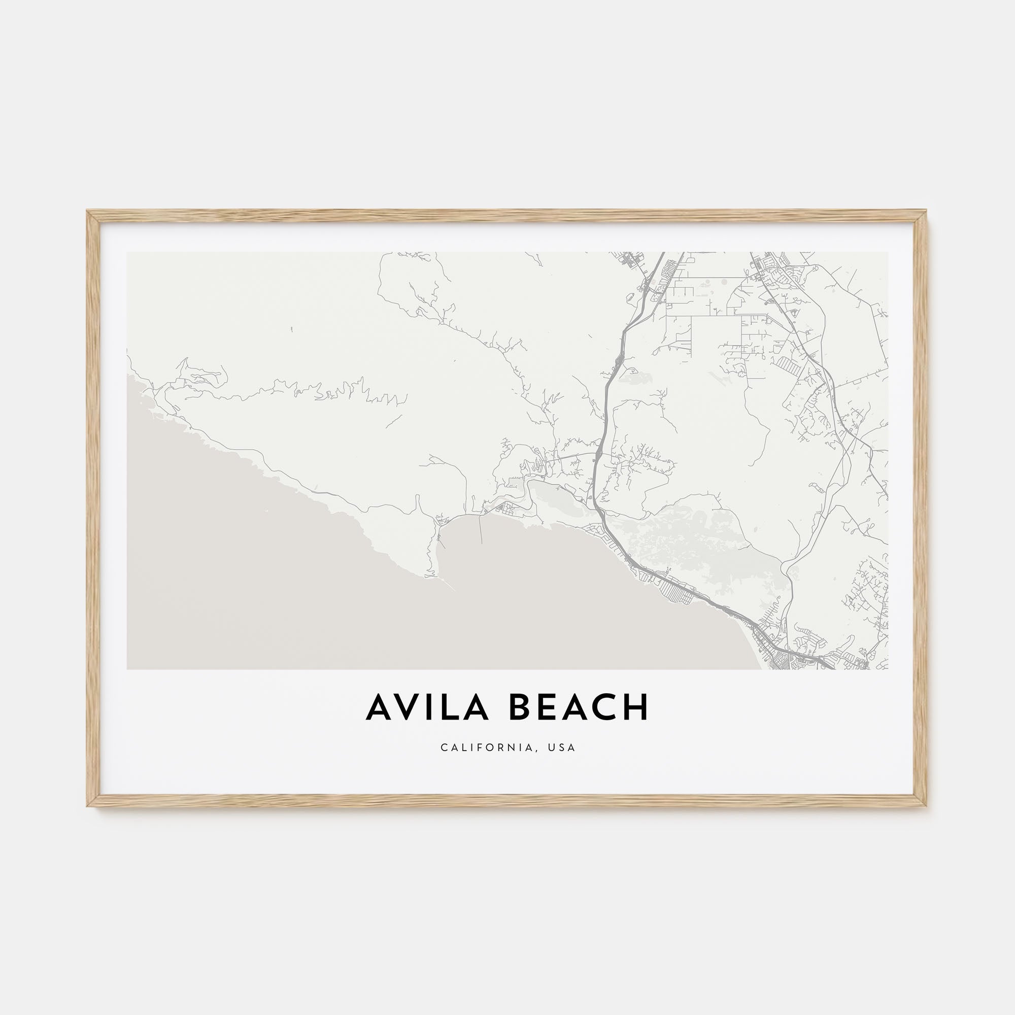 Avila Beach Map Landscape Poster