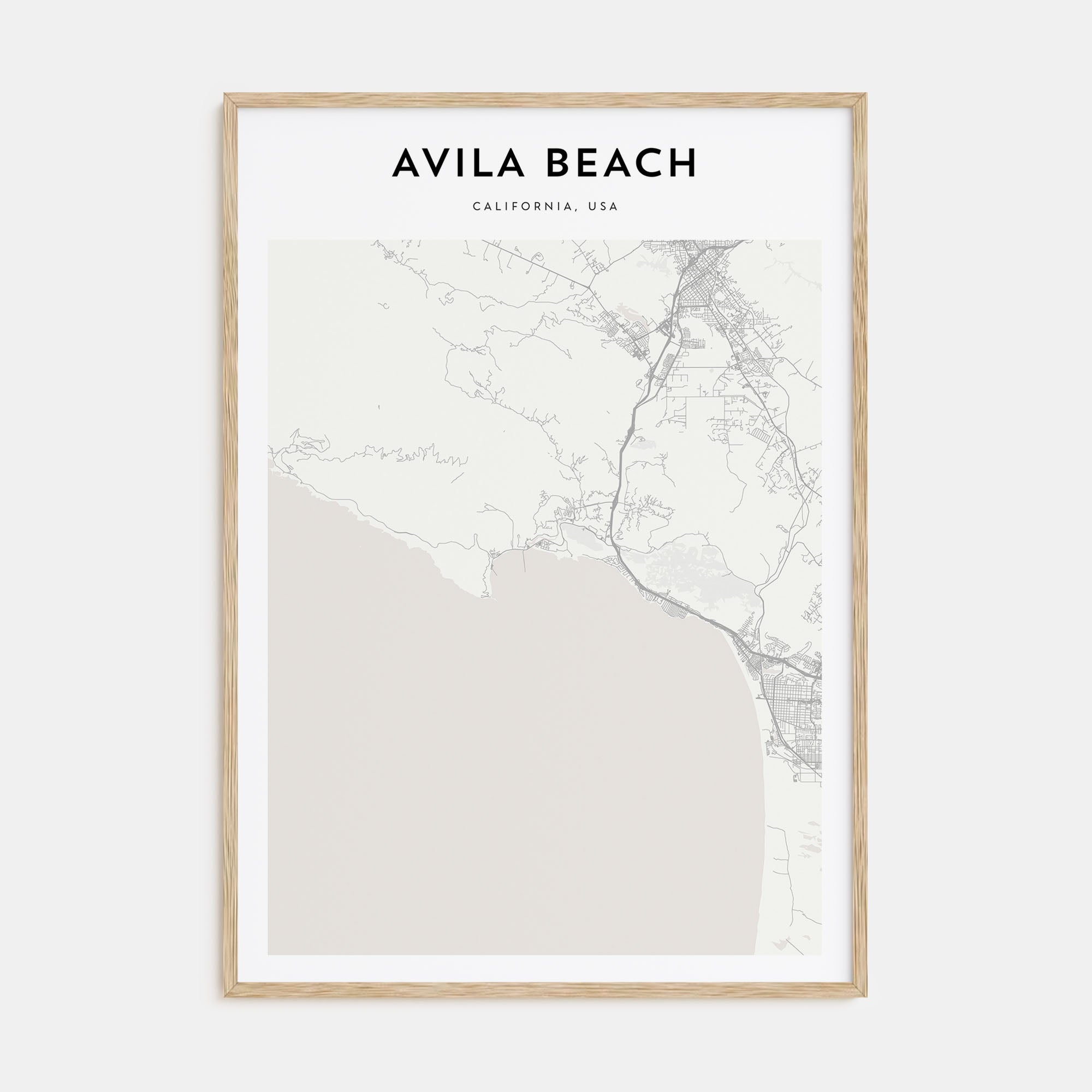 Avila Beach Map Portrait Poster