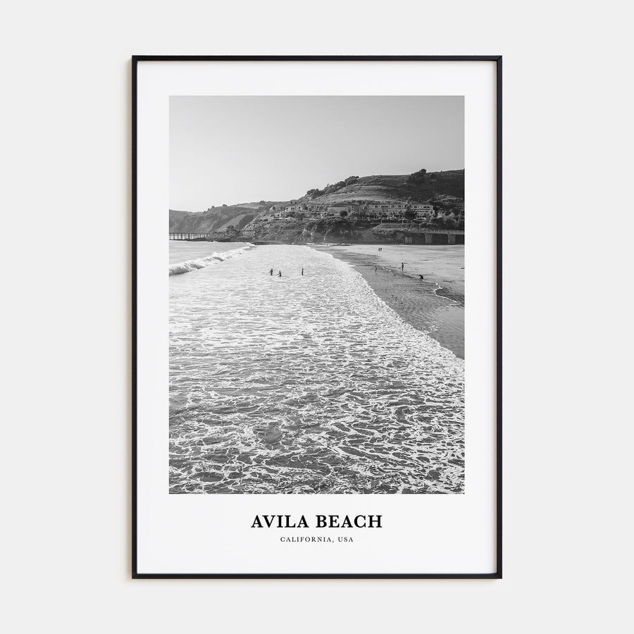 Avila Beach Portrait B&W No 1 Poster
