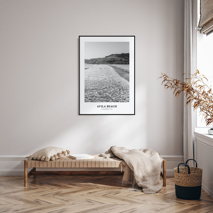 Avila Beach Portrait B&W No 1 Poster