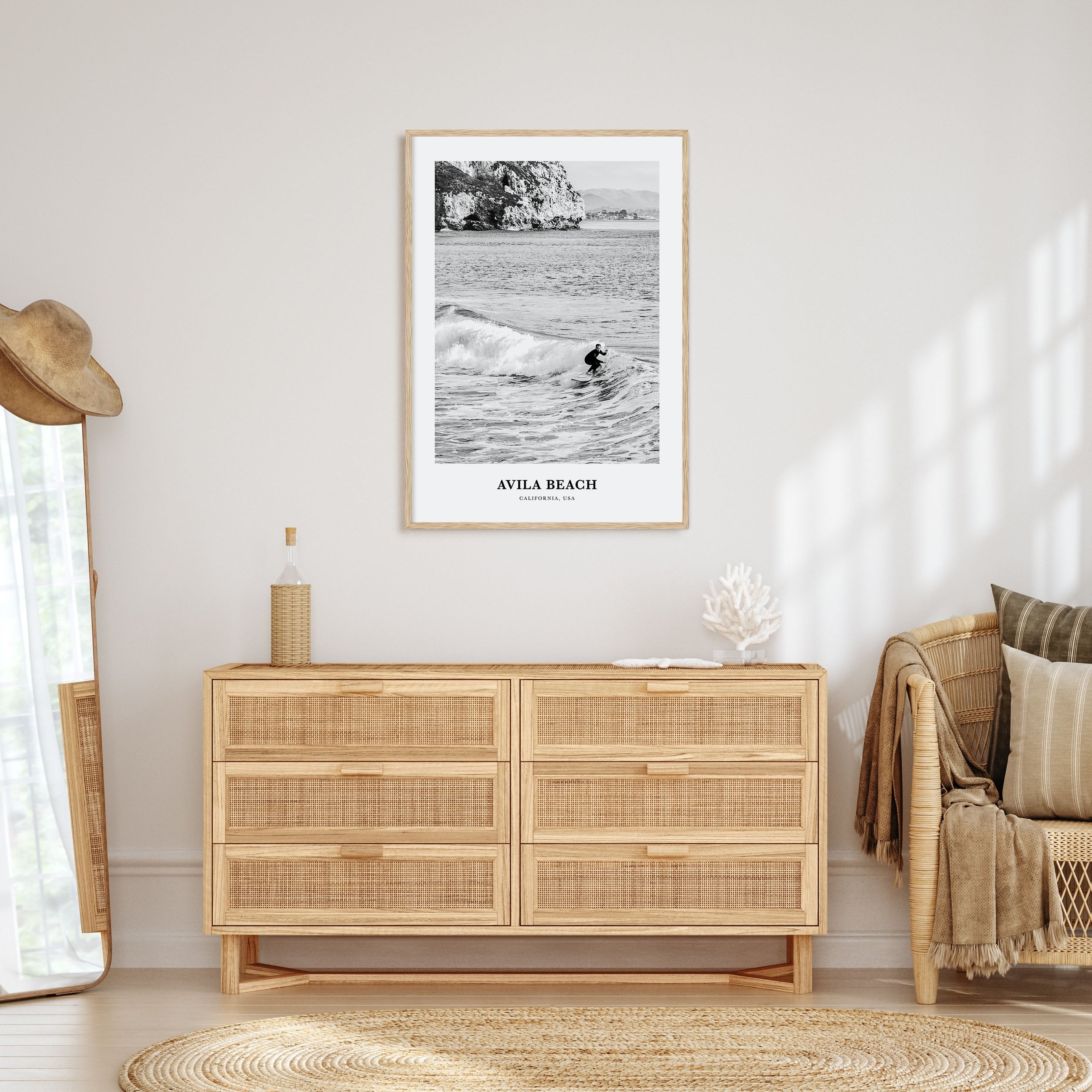 Avila Beach Portrait B&W No 2 Poster