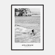 Avila Beach Portrait B&W No 2 Poster
