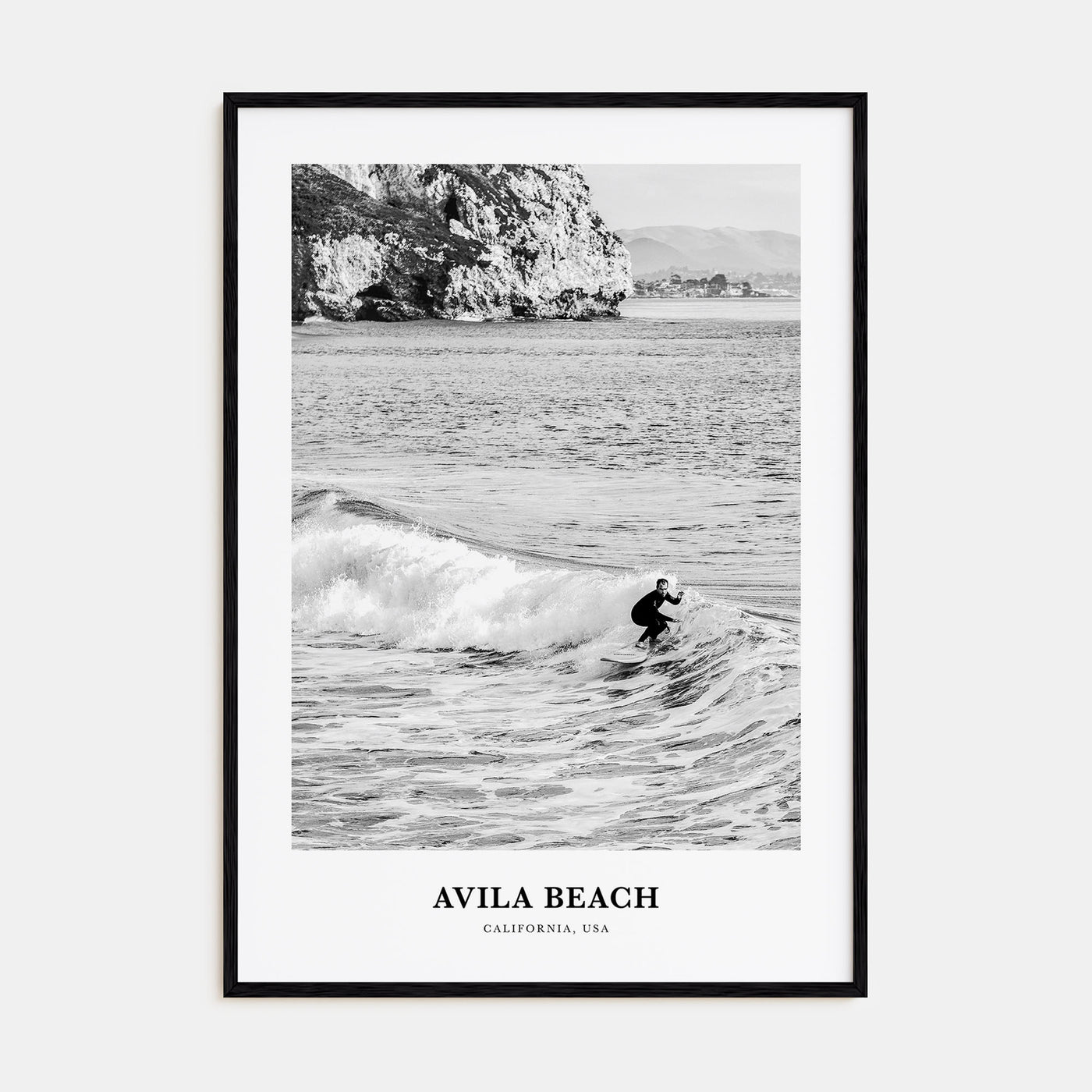 Avila Beach Portrait B&W No 2 Poster