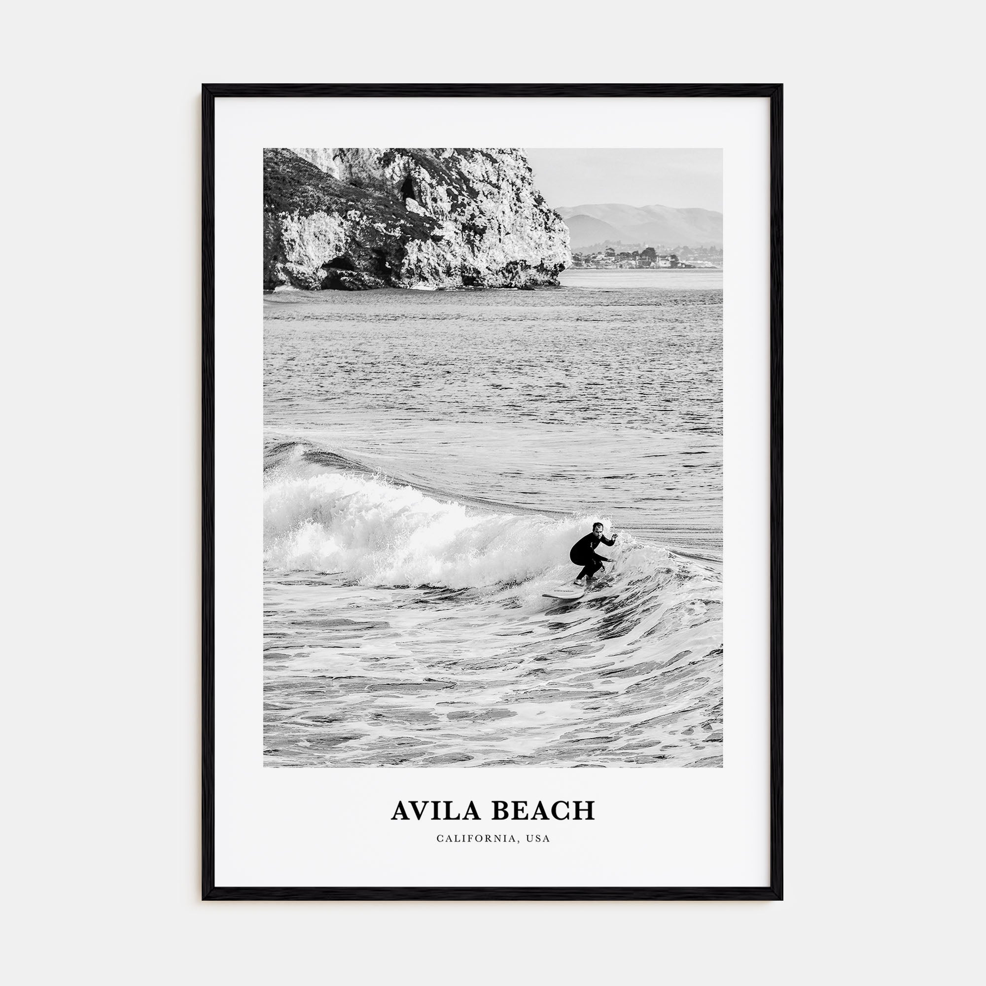 Avila Beach Portrait B&W No 2 Poster