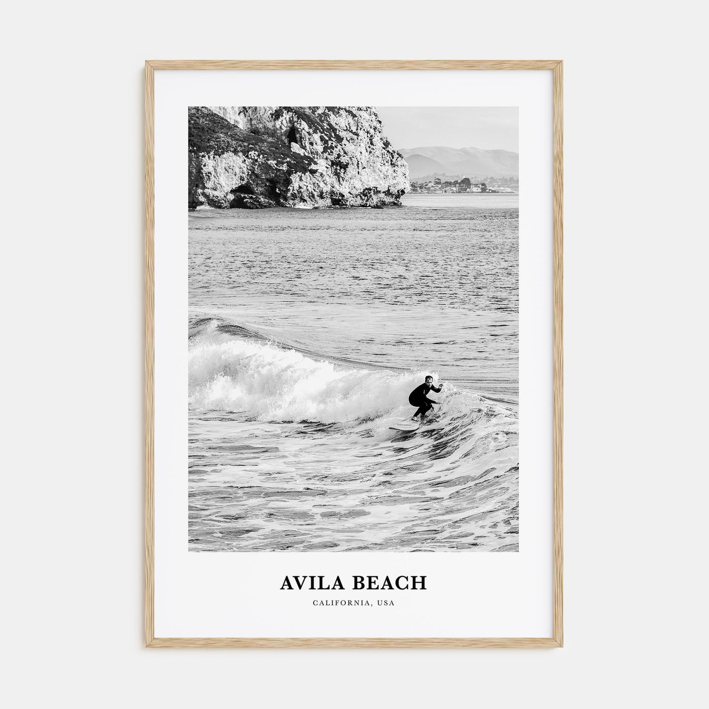 Avila Beach Portrait B&W No 2 Poster