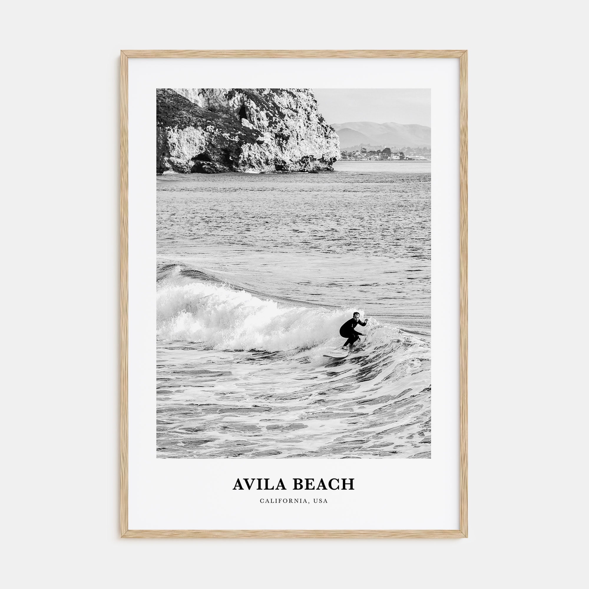 Avila Beach Portrait B&W No 2 Poster