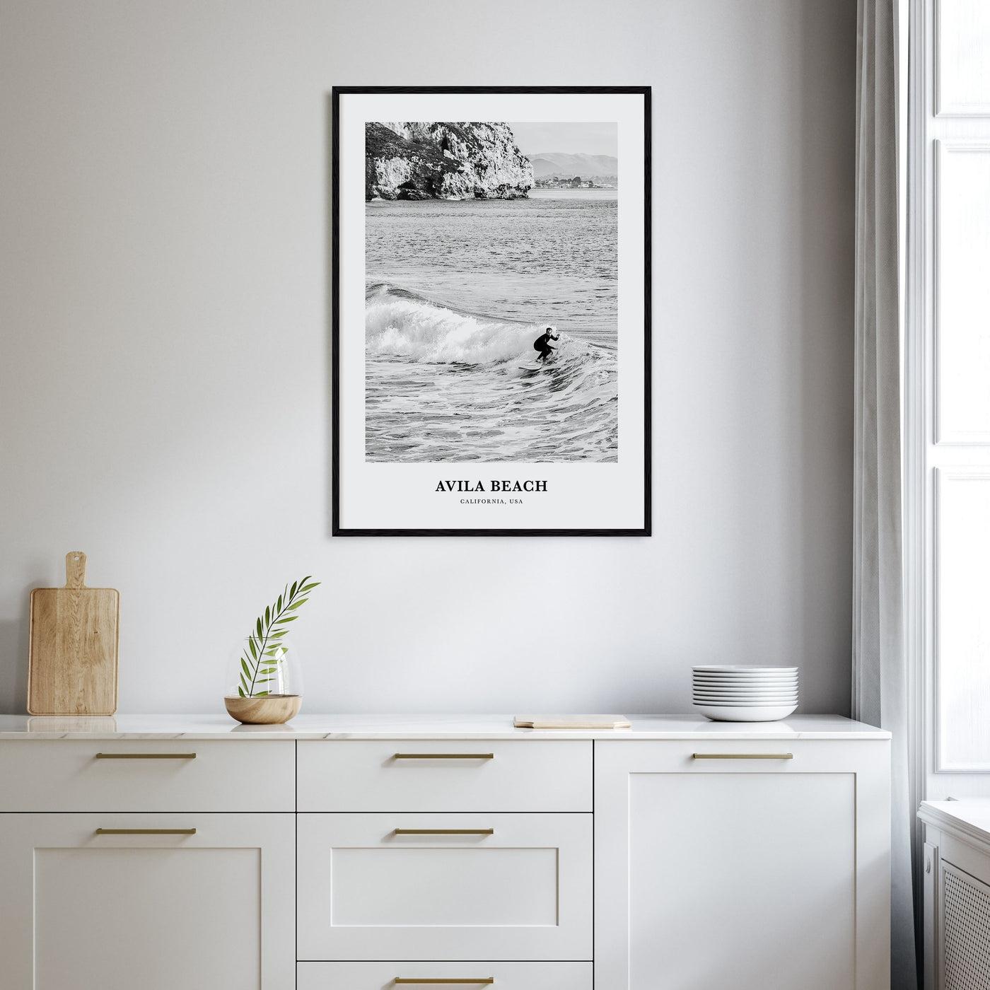 Avila Beach Portrait B&W No 2 Poster