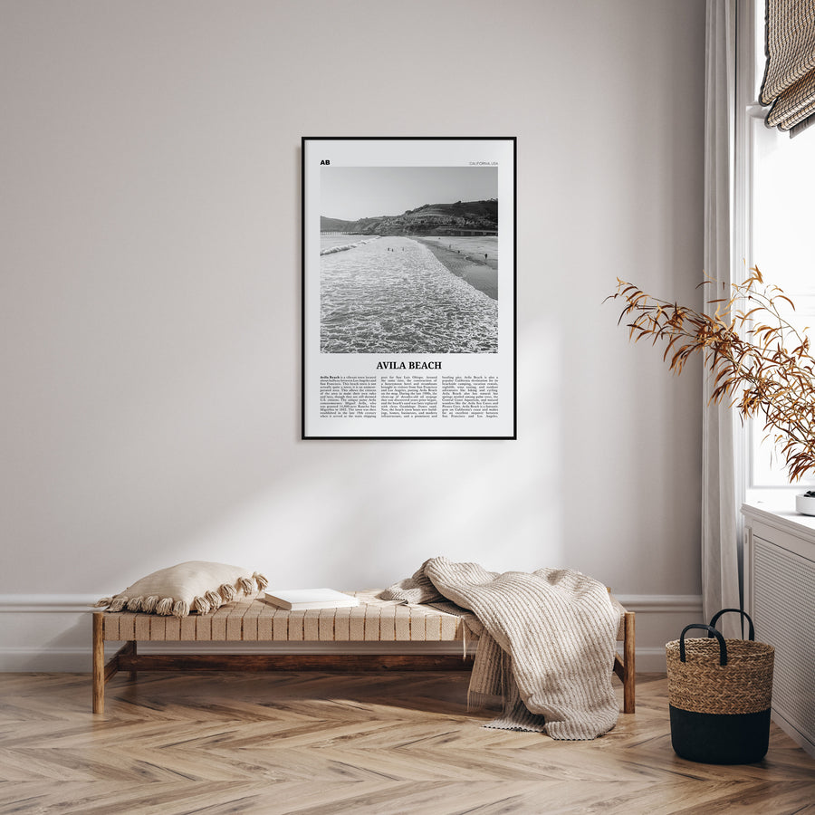 Avila Beach Travel B&W No 1 Poster