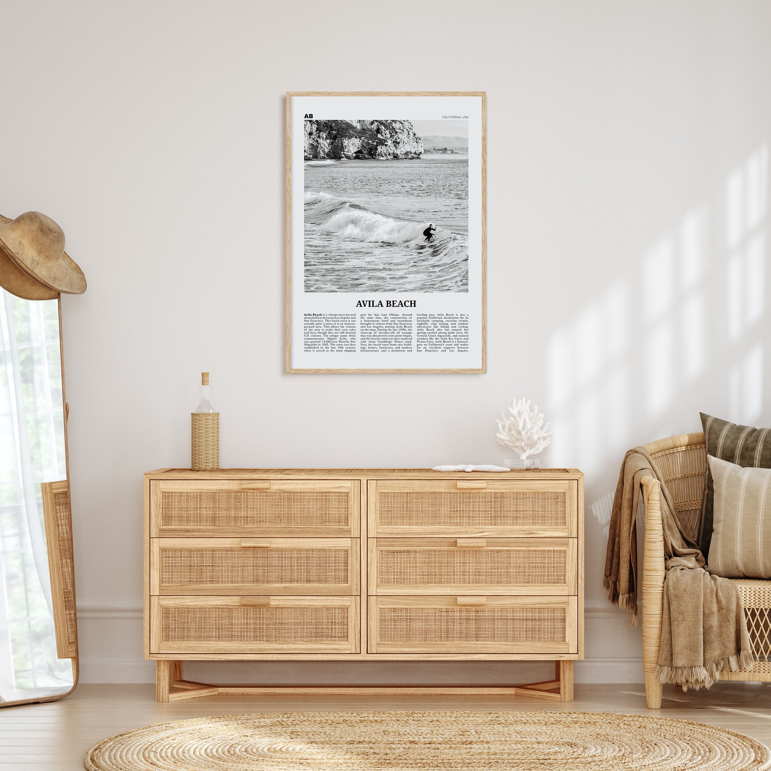 Avila Beach Travel B&W No 2 Poster