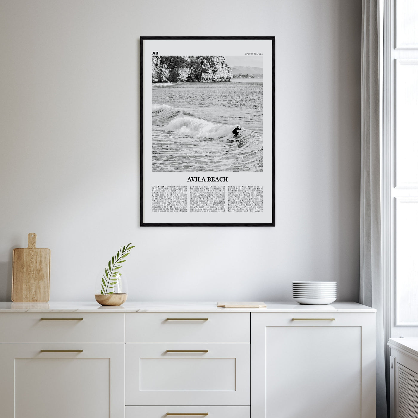 Avila Beach Travel B&W No 2 Poster