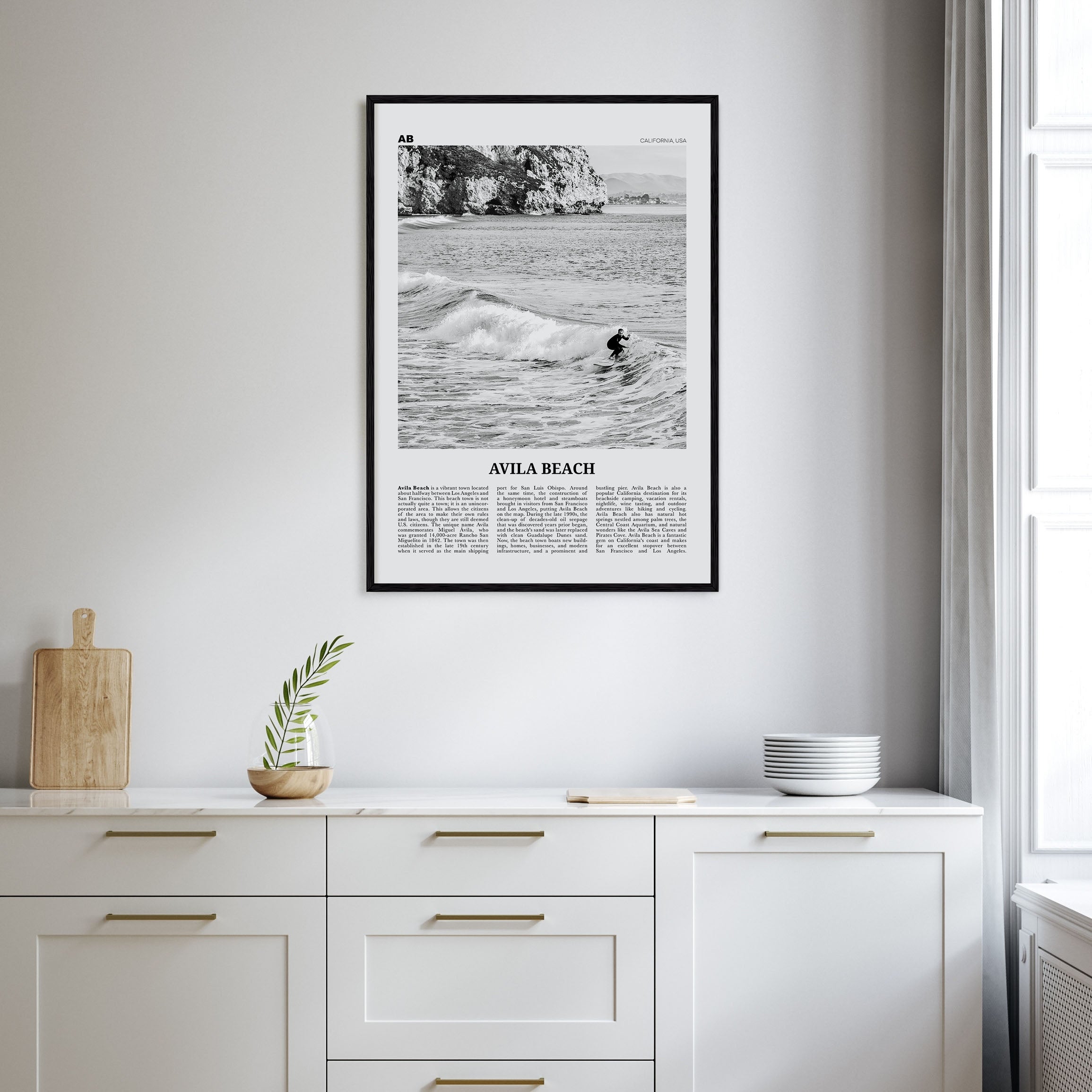 Avila Beach Travel B&W No 2 Poster