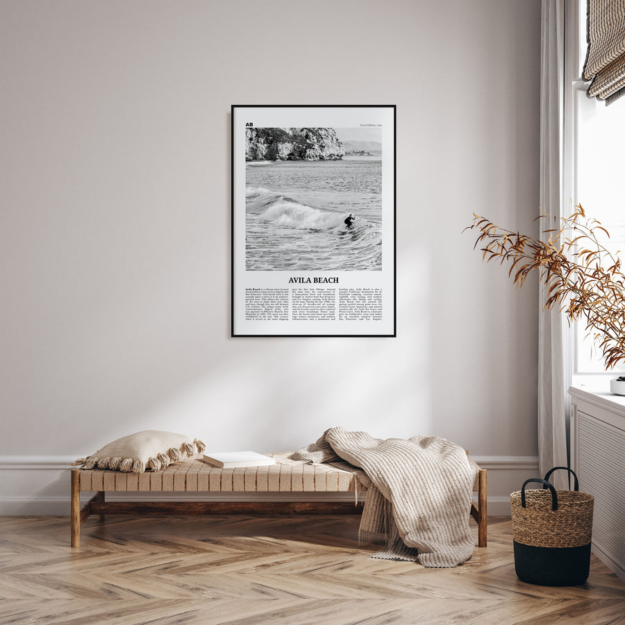 Avila Beach Travel B&W No 2 Poster