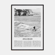 Avila Beach Travel B&W No 2 Poster