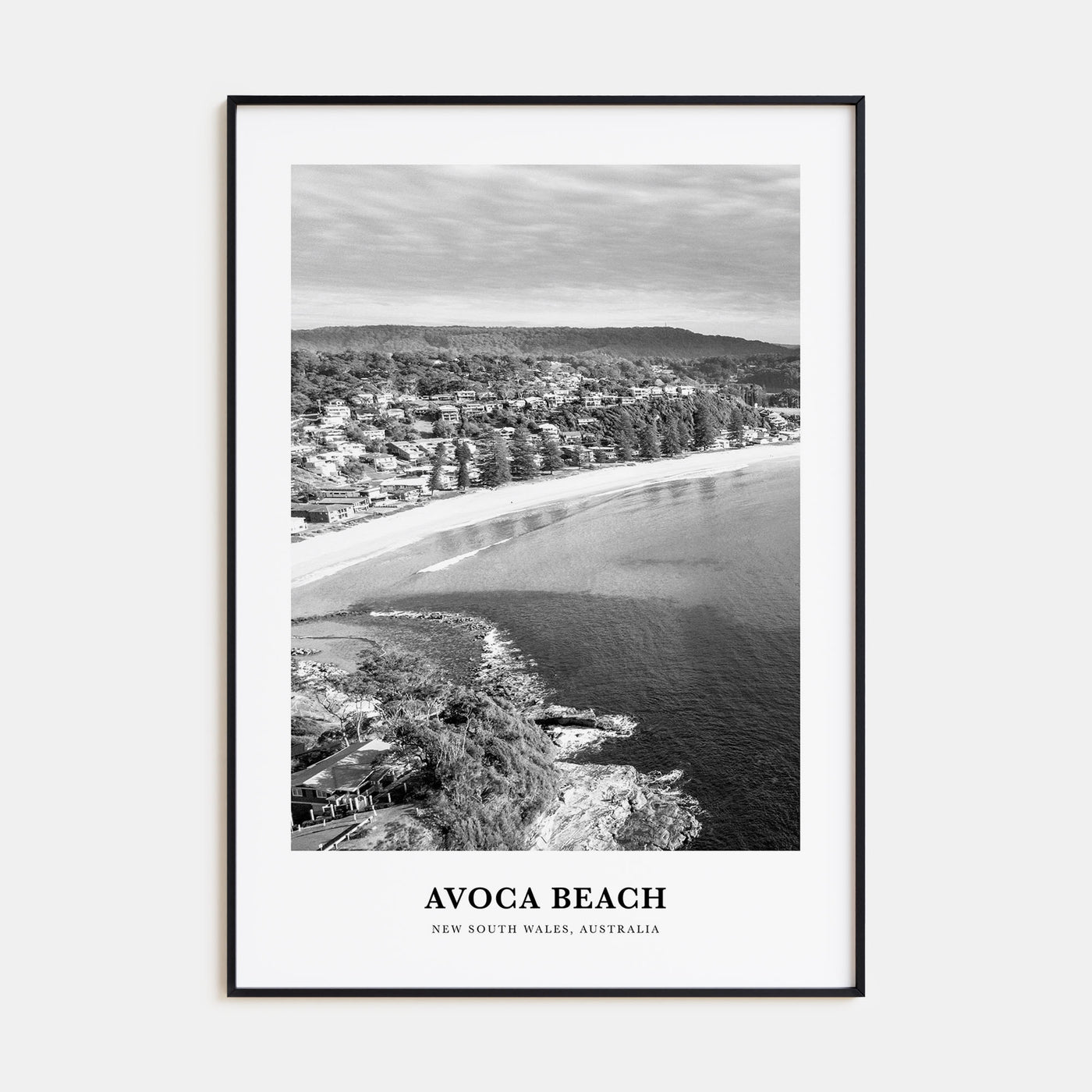 Avoca Beach Portrait B&W Poster