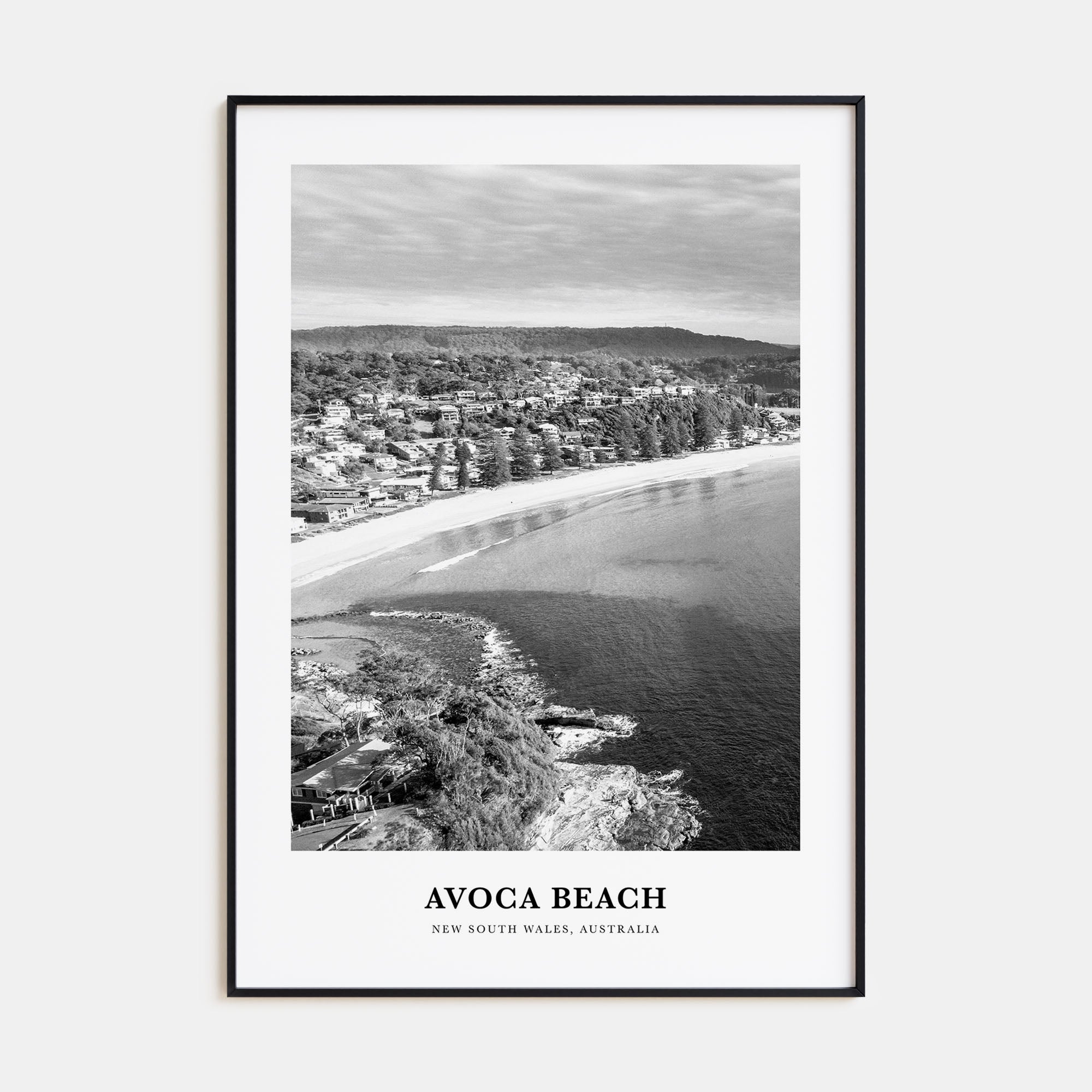 Avoca Beach Portrait B&W Poster