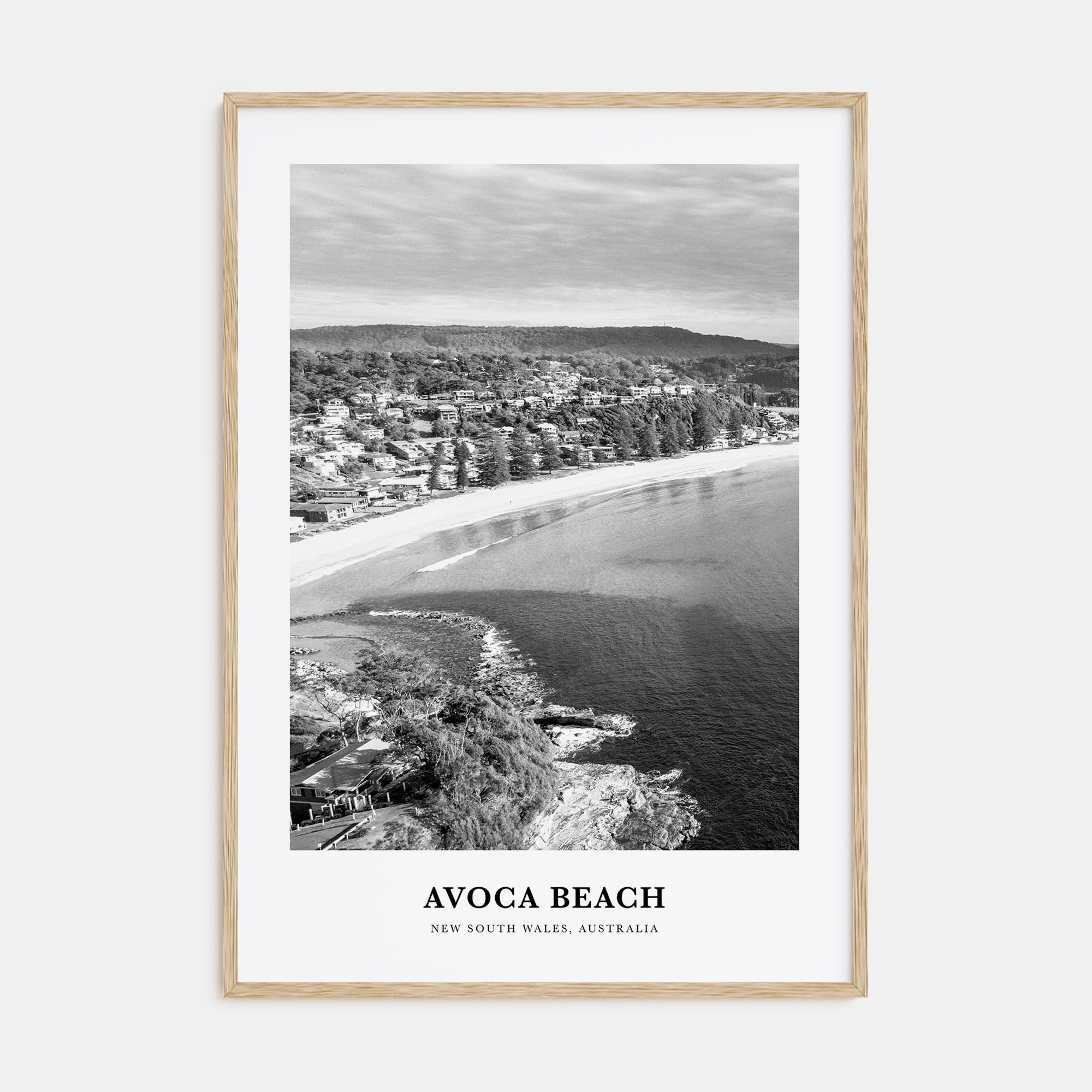 Avoca Beach Portrait B&W Poster