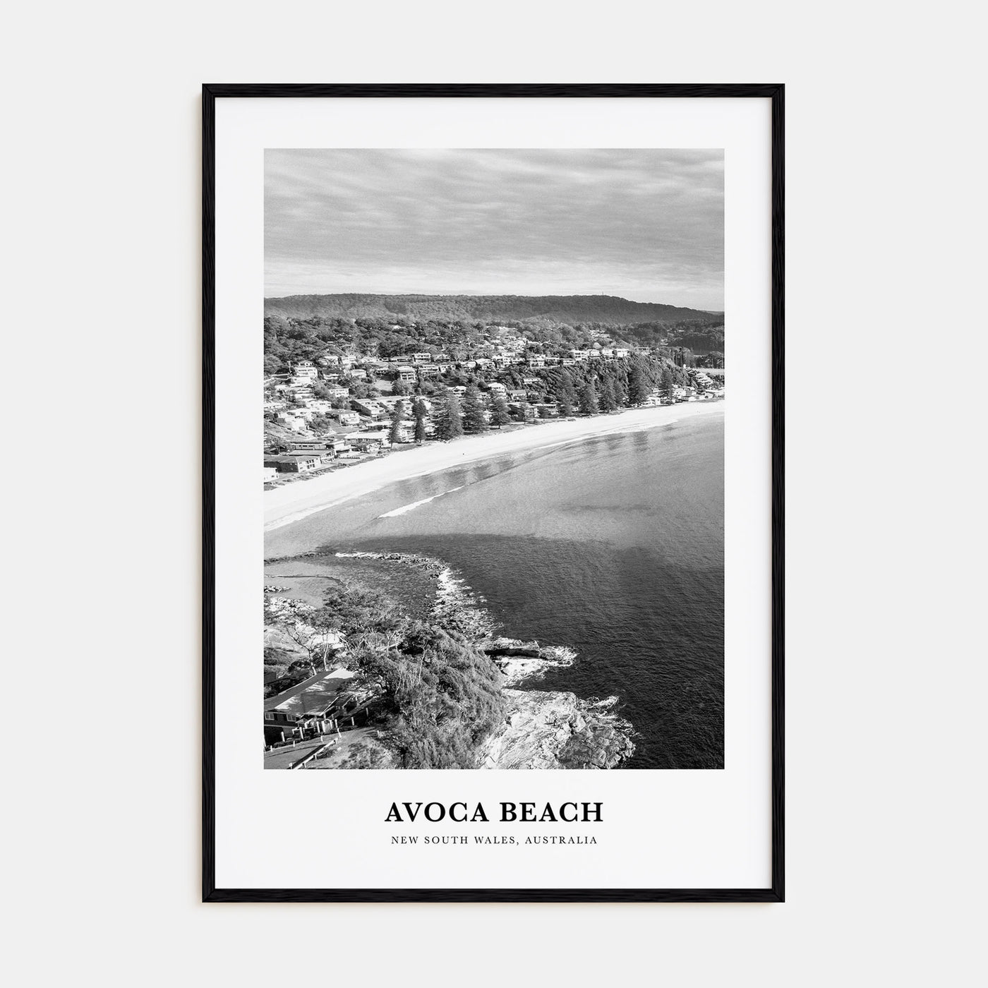 Avoca Beach Portrait B&W Poster