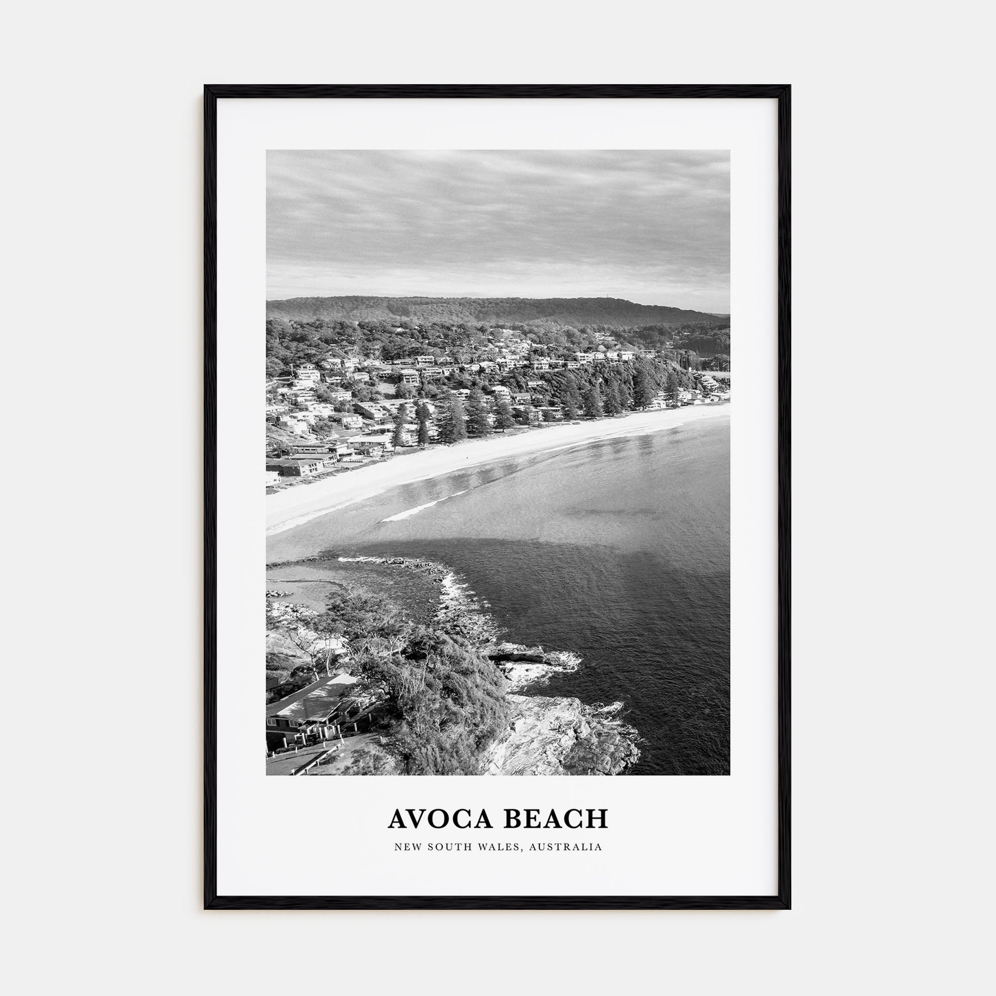 Avoca Beach Portrait B&W Poster