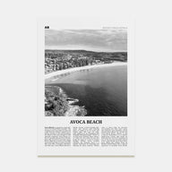 Avoca Beach Travel B&W Poster