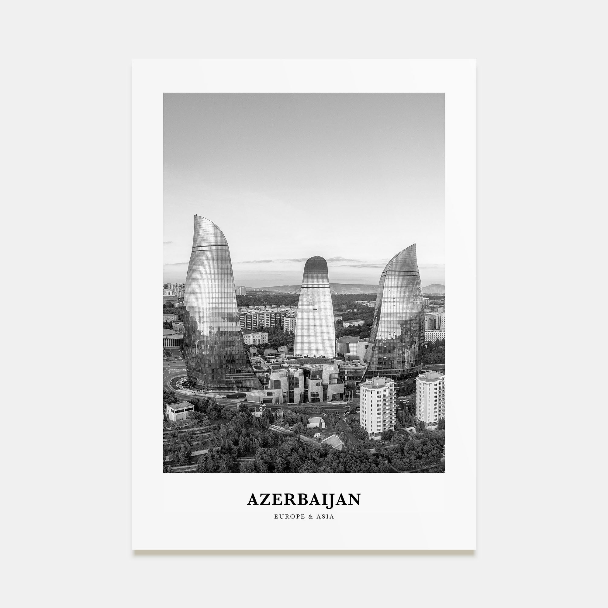 Azerbaijan Portrait B&W Poster