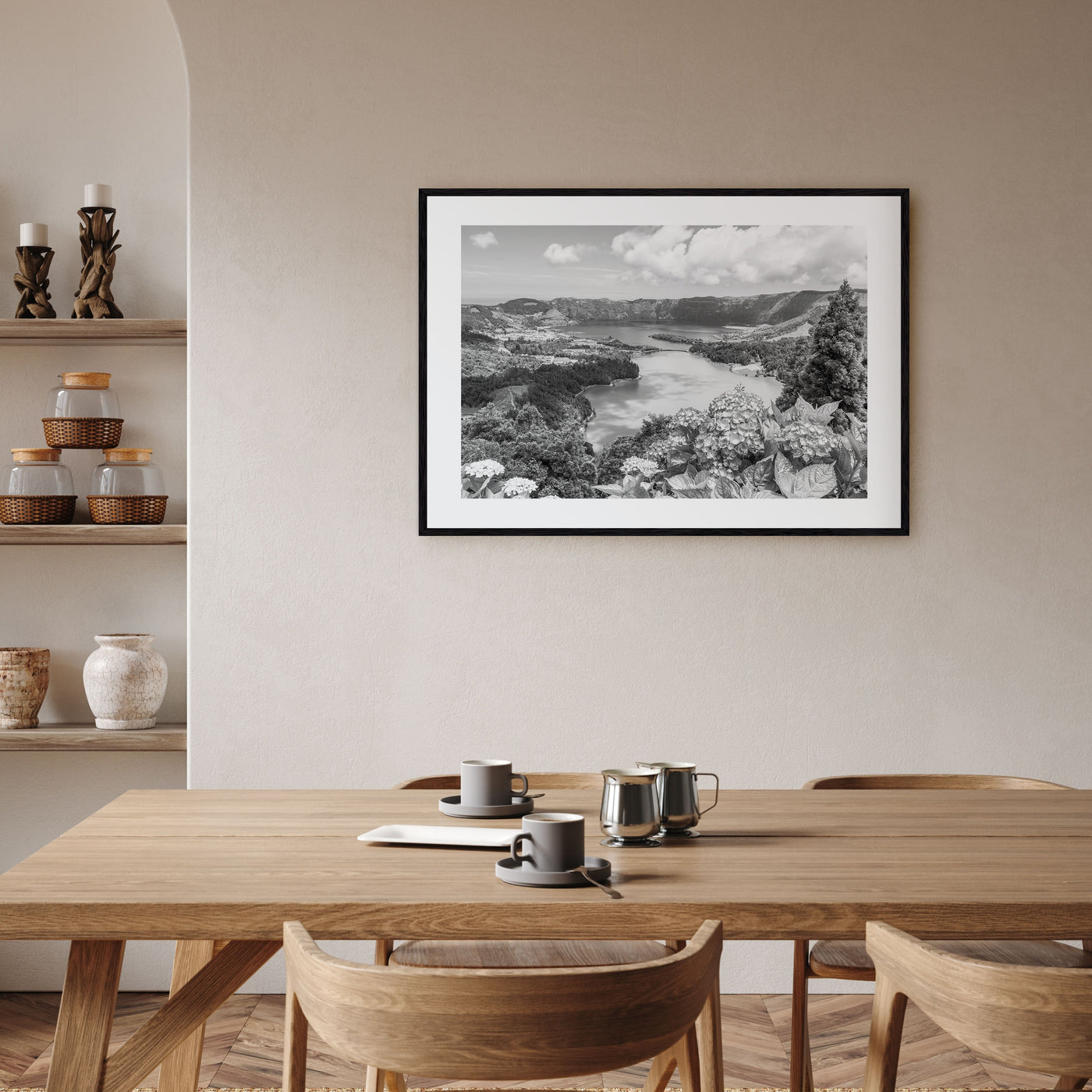 Azores Landscape B&W Poster