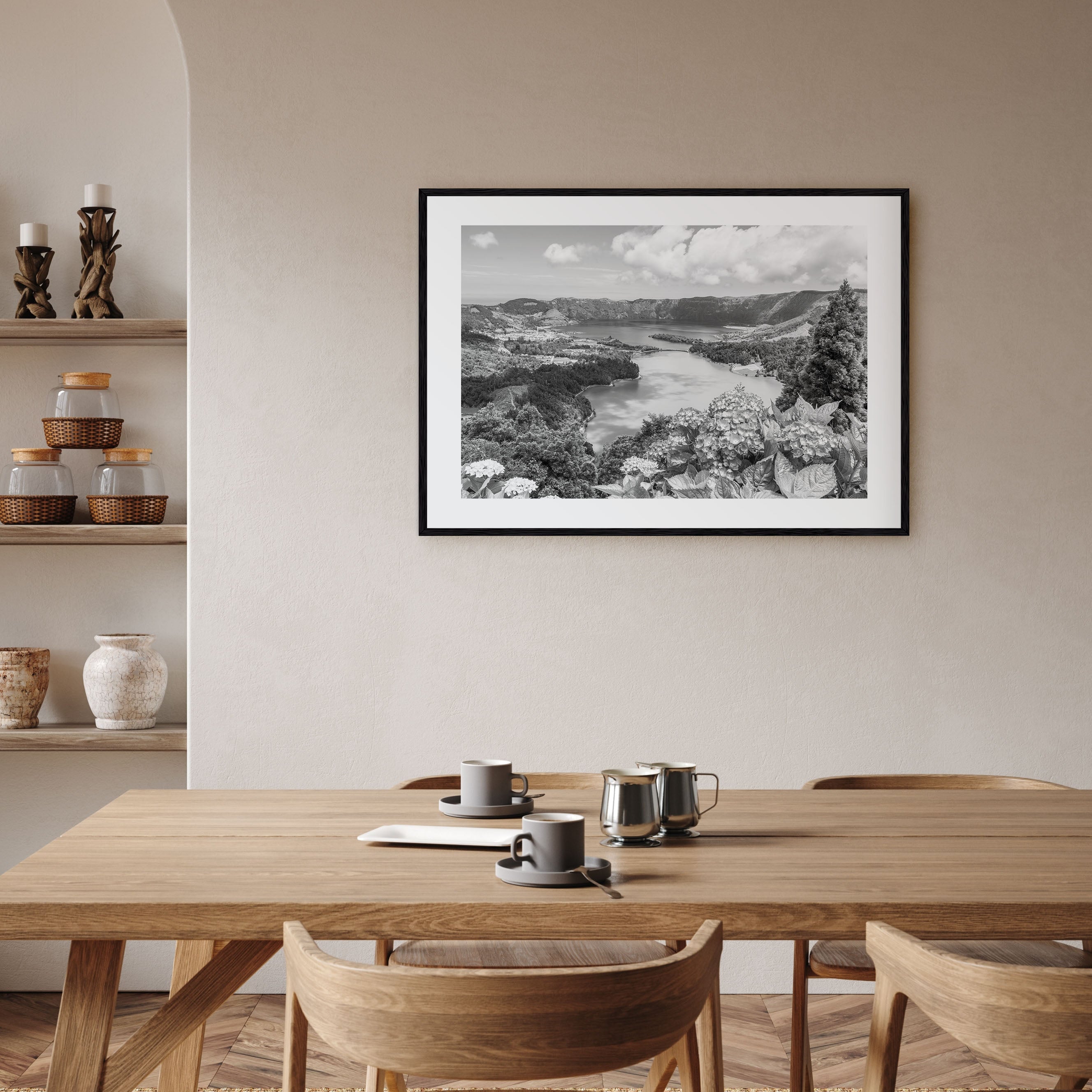 Azores Landscape B&W Poster