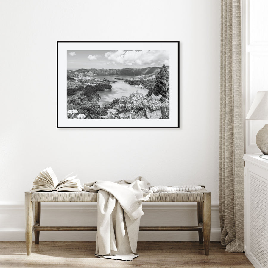 Azores Landscape B&W Poster