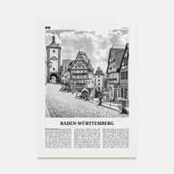 Baden-Württemberg Travel B&W No 1 Poster