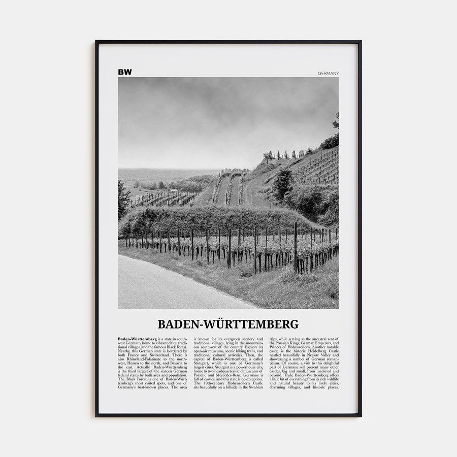 Baden-Württemberg Travel B&W No 2 Poster