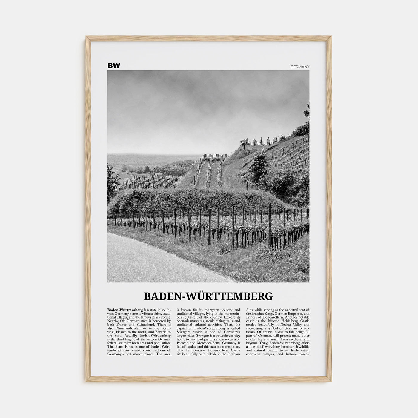 Baden-Württemberg Travel B&W No 2 Poster