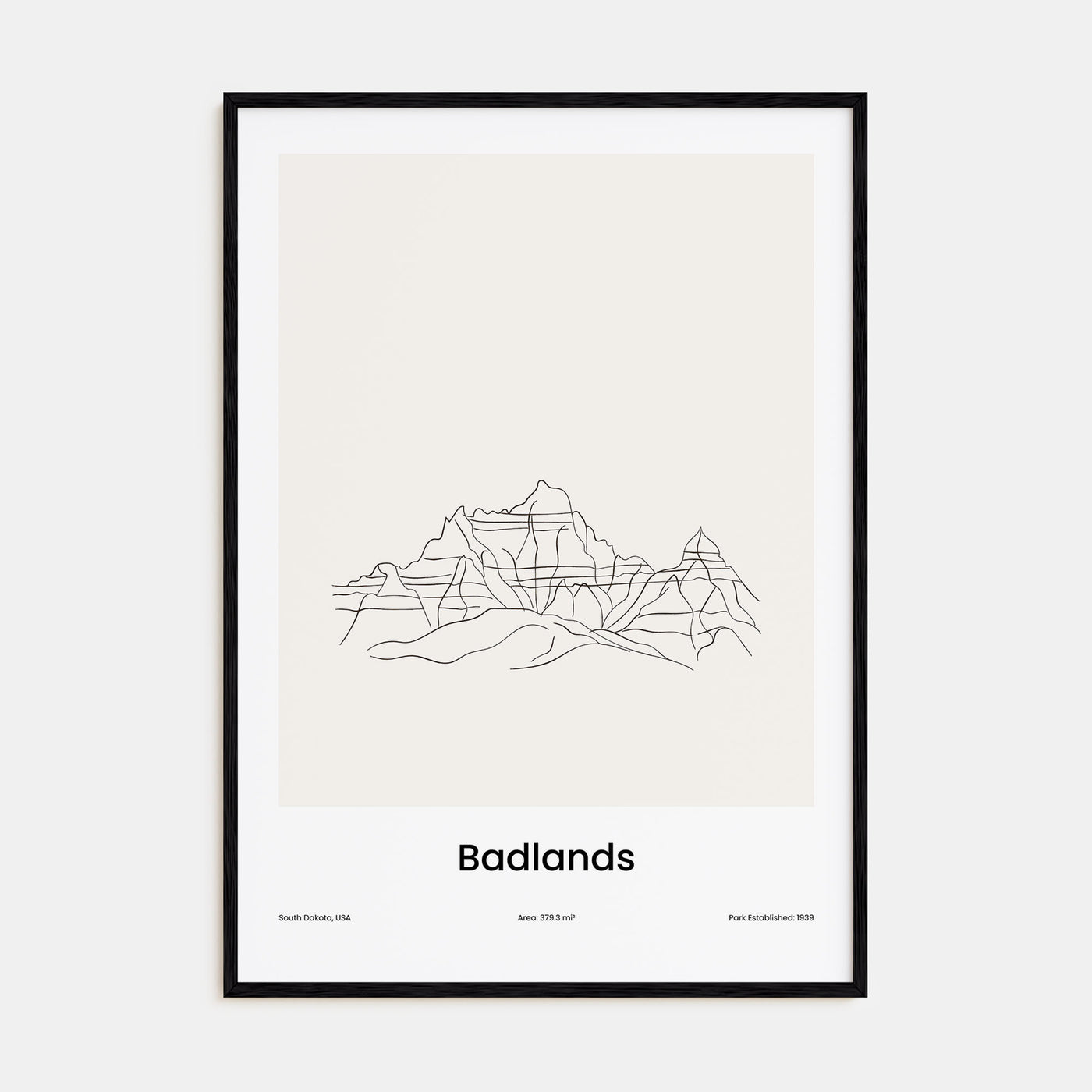 Badlands National Park Drawn Poster
