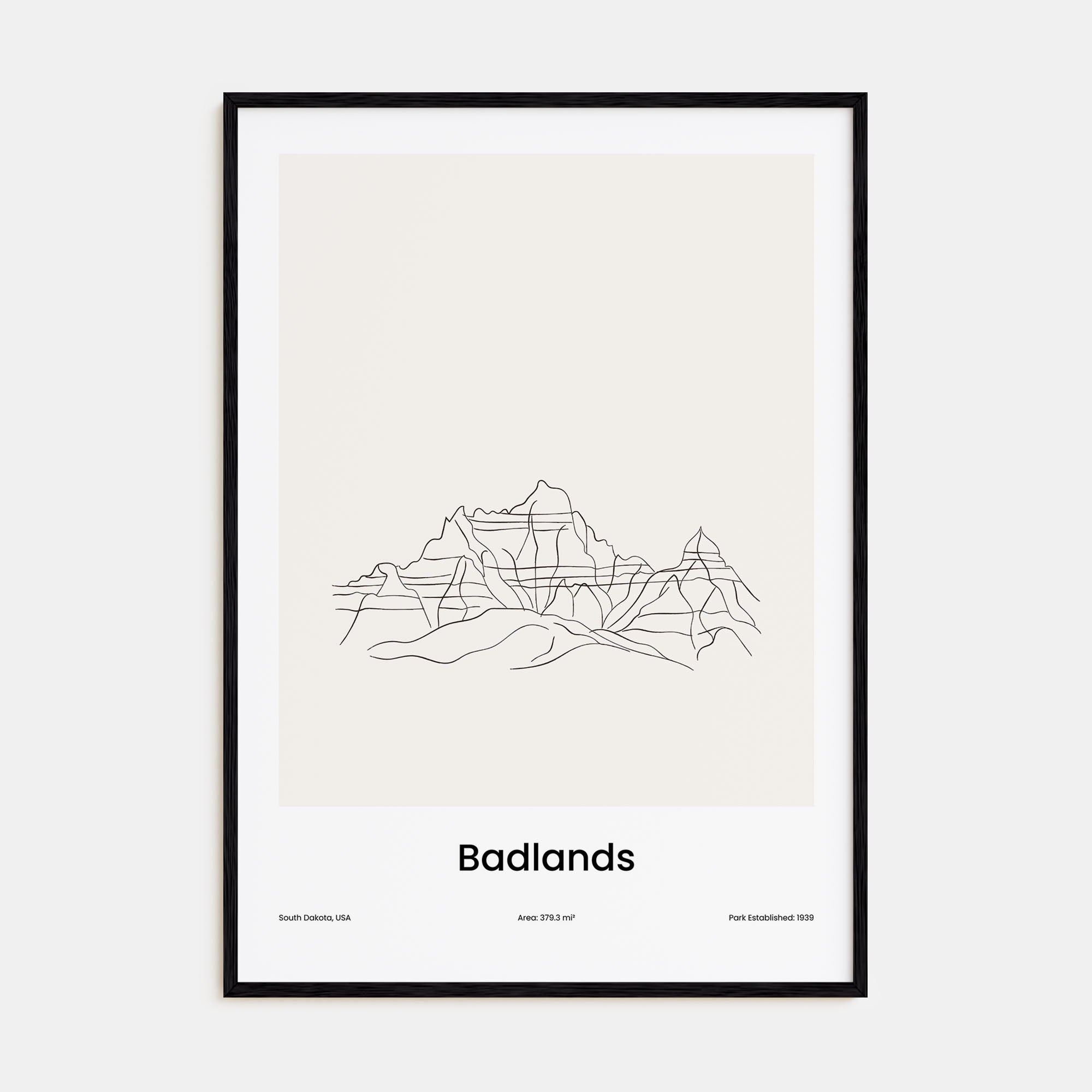 Badlands National Park Drawn Poster