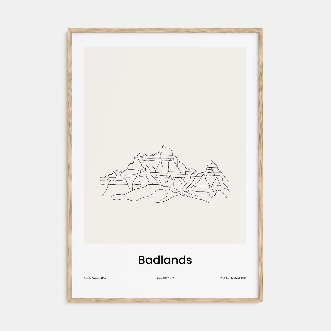 Badlands National Park Drawn Poster
