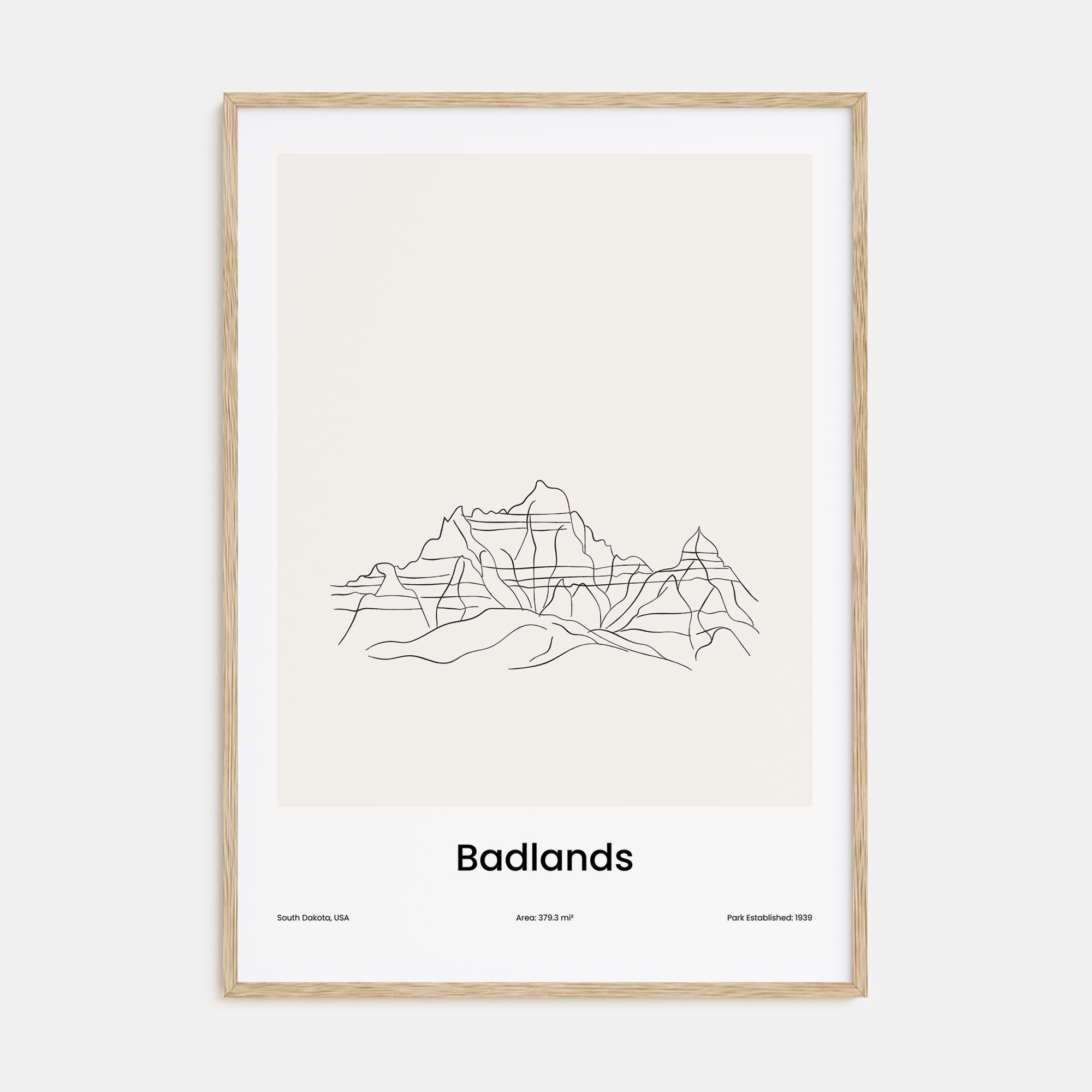 Badlands National Park Drawn Poster