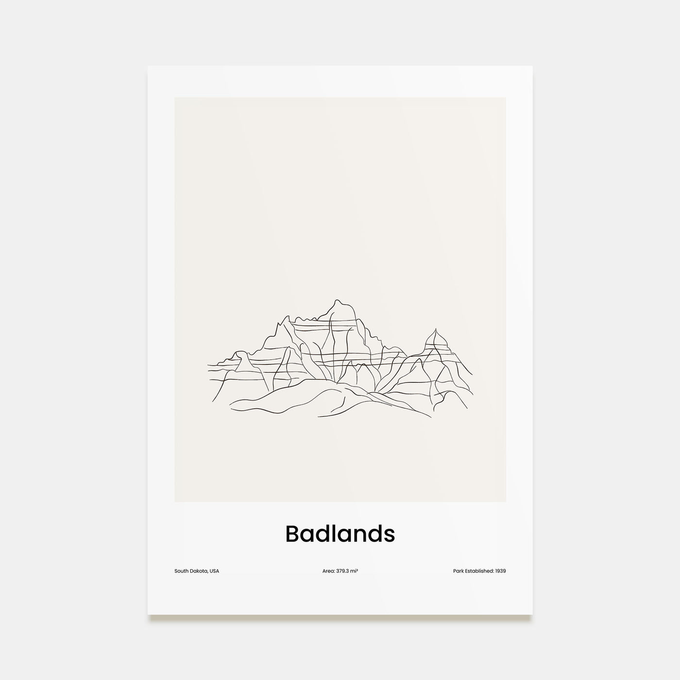 Badlands National Park Drawn Poster