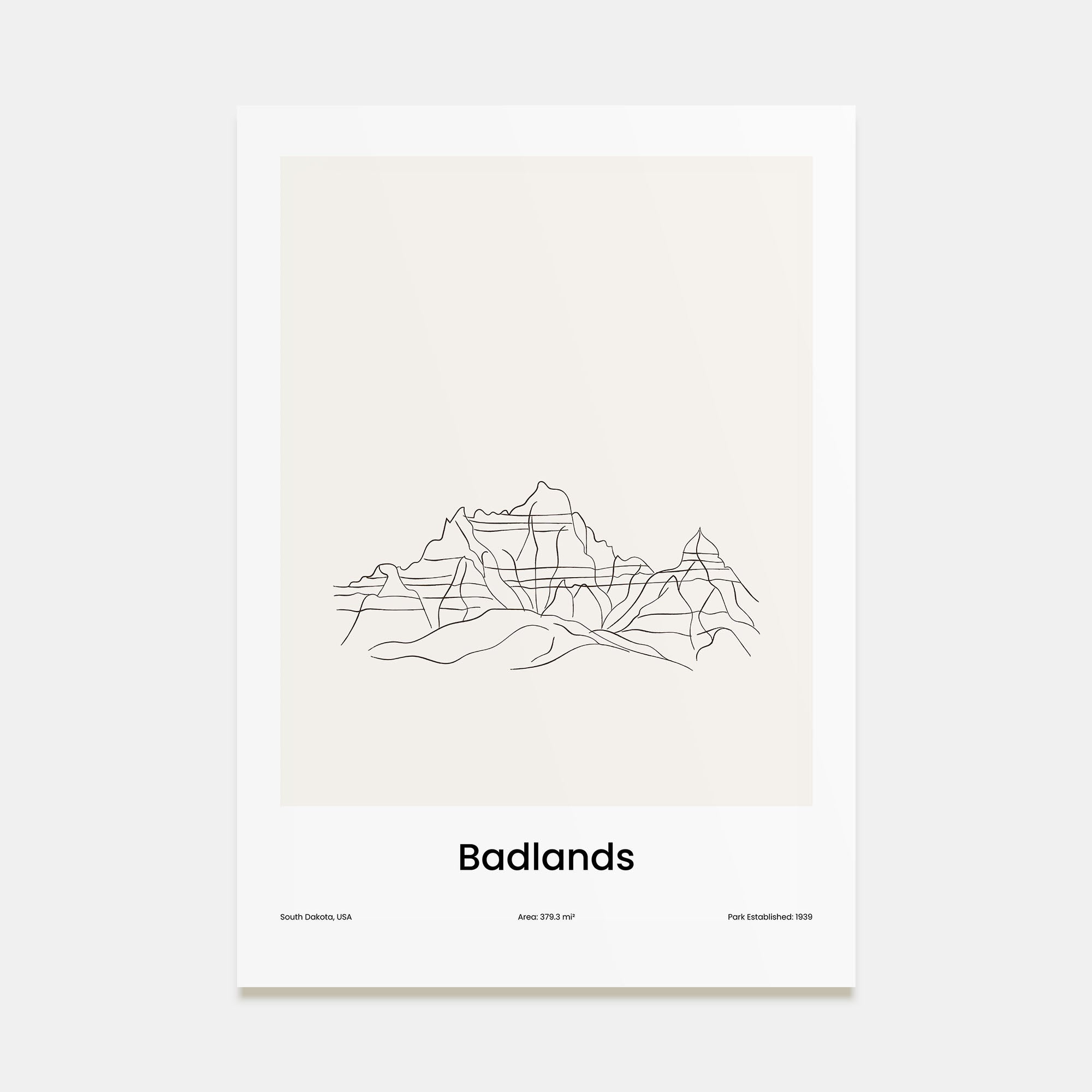 Badlands National Park Drawn Poster