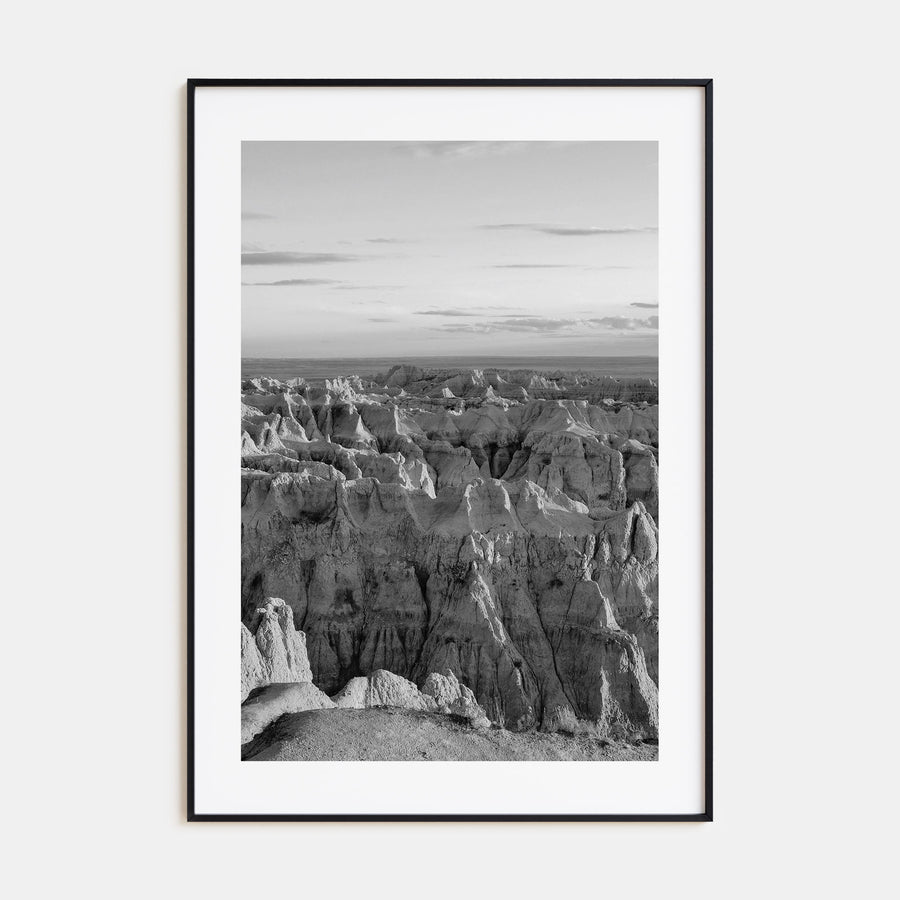 Badlands National Park Photo B&W Poster
