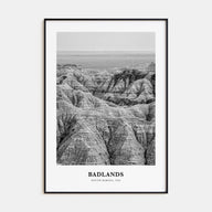 Badlands National Park Portrait B&W Poster
