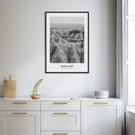 Badlands National Park Portrait B&W Poster