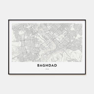 Baghdad Map Landscape Poster