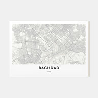 Baghdad Map Landscape Poster