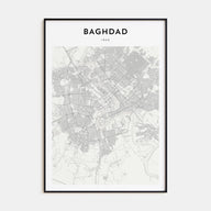 Baghdad Map Portrait Poster