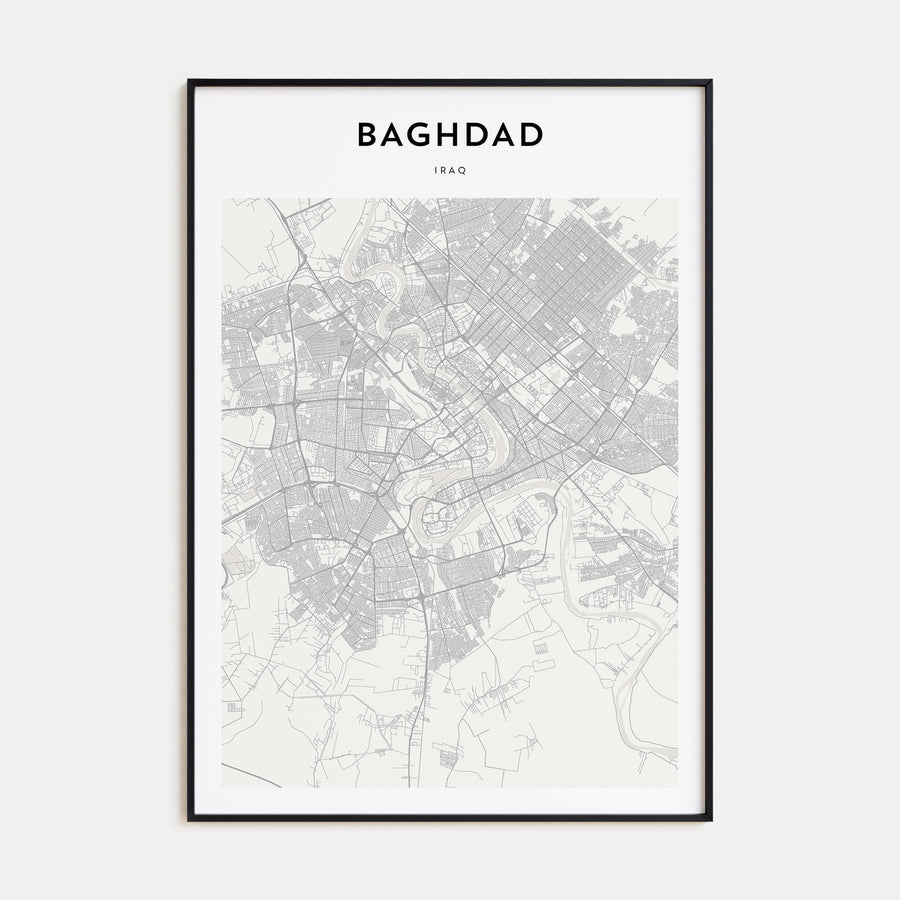 Baghdad Map Portrait Poster
