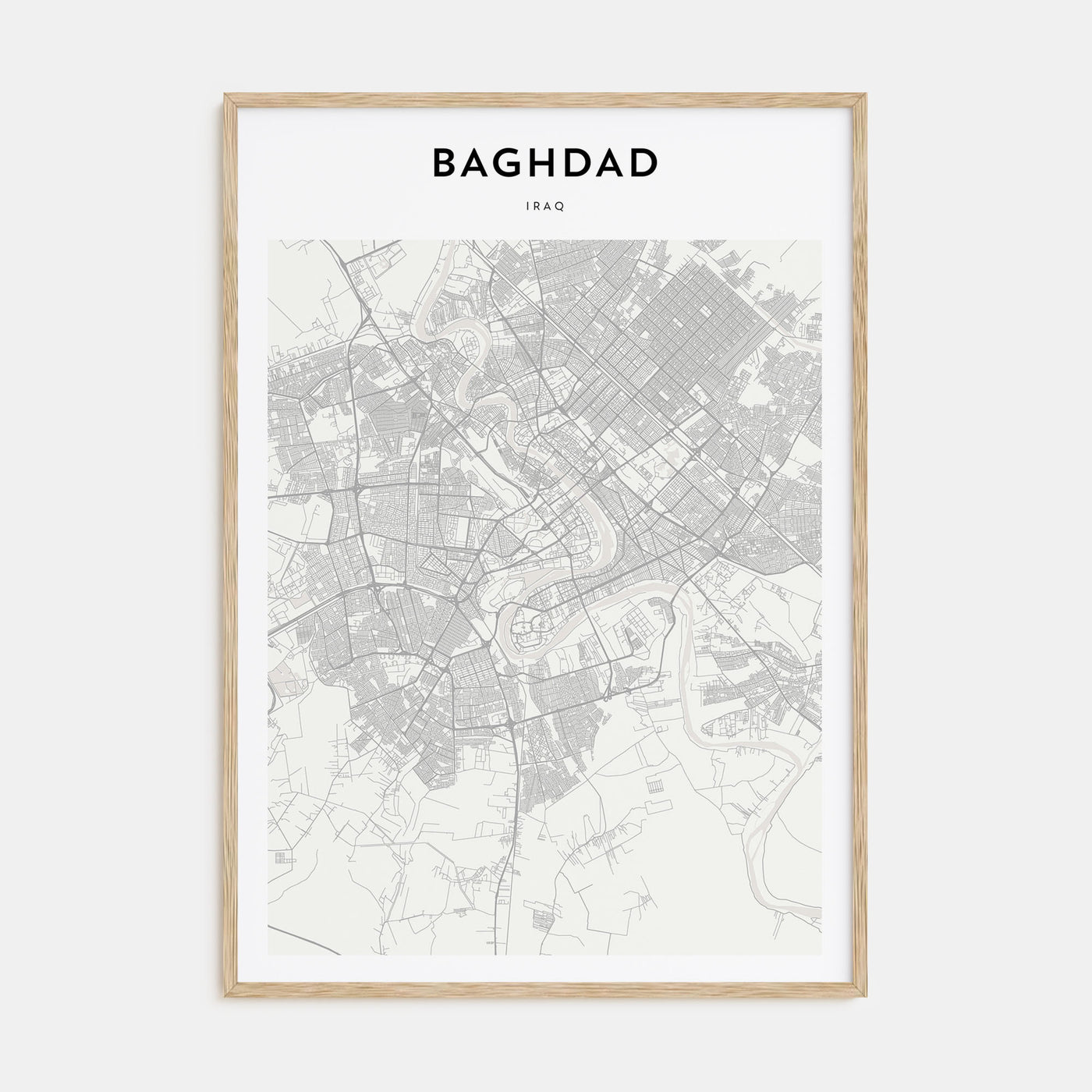 Baghdad Map Portrait Poster
