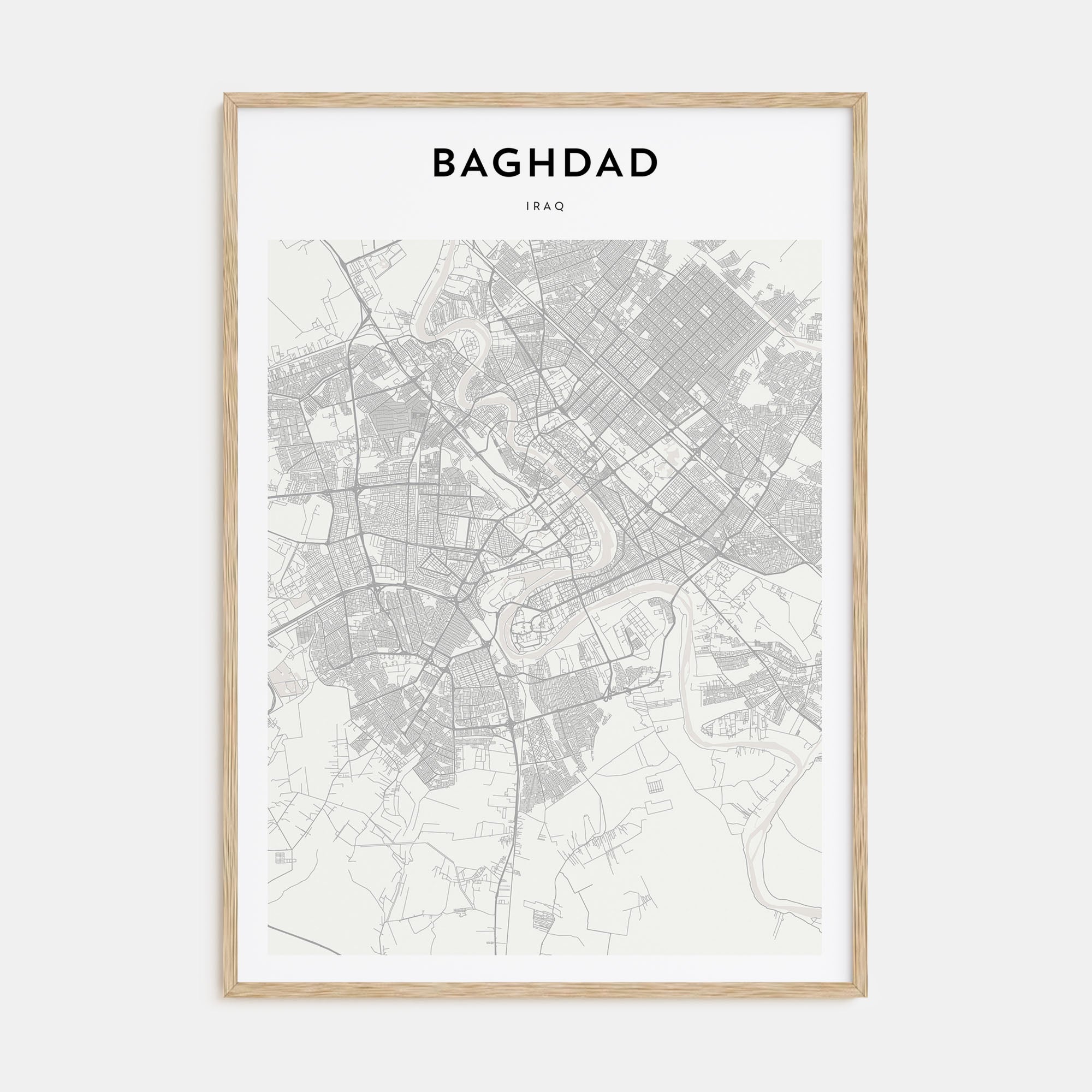 Baghdad Map Portrait Poster