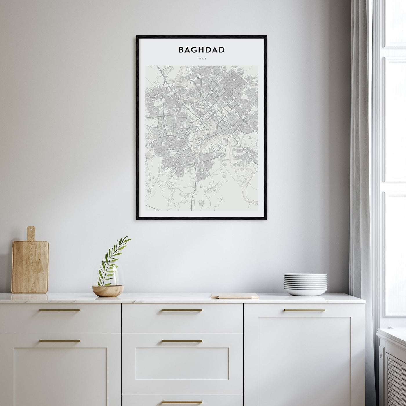Baghdad Map Portrait Poster