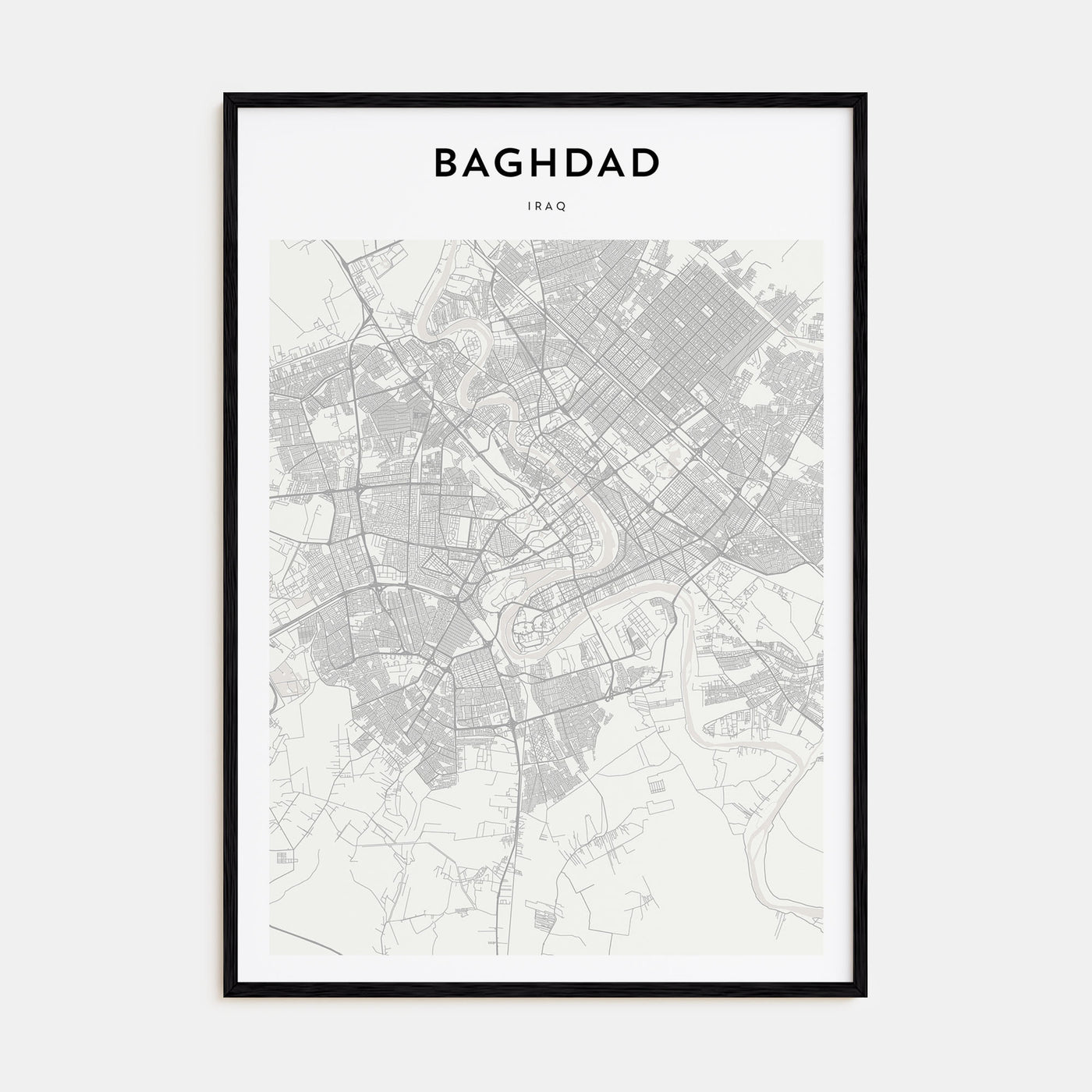Baghdad Map Portrait Poster